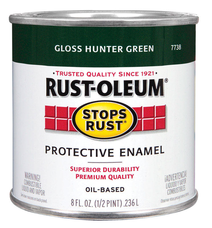 Rust-Oleum 7738-730 Stops Rust Oil-Based Protective Enamel, Hunter Green