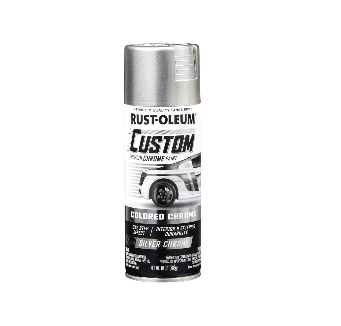 Rust-Oleum 340558 Automotive Premium Custom Paint, Chrome Silver, 10 Oz