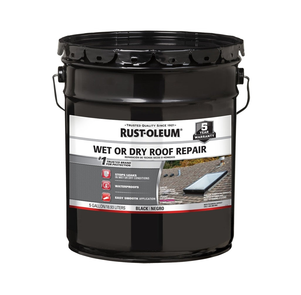 Rust-Oleum 301990 Cement Roof Repair, Black, 5 Gallon