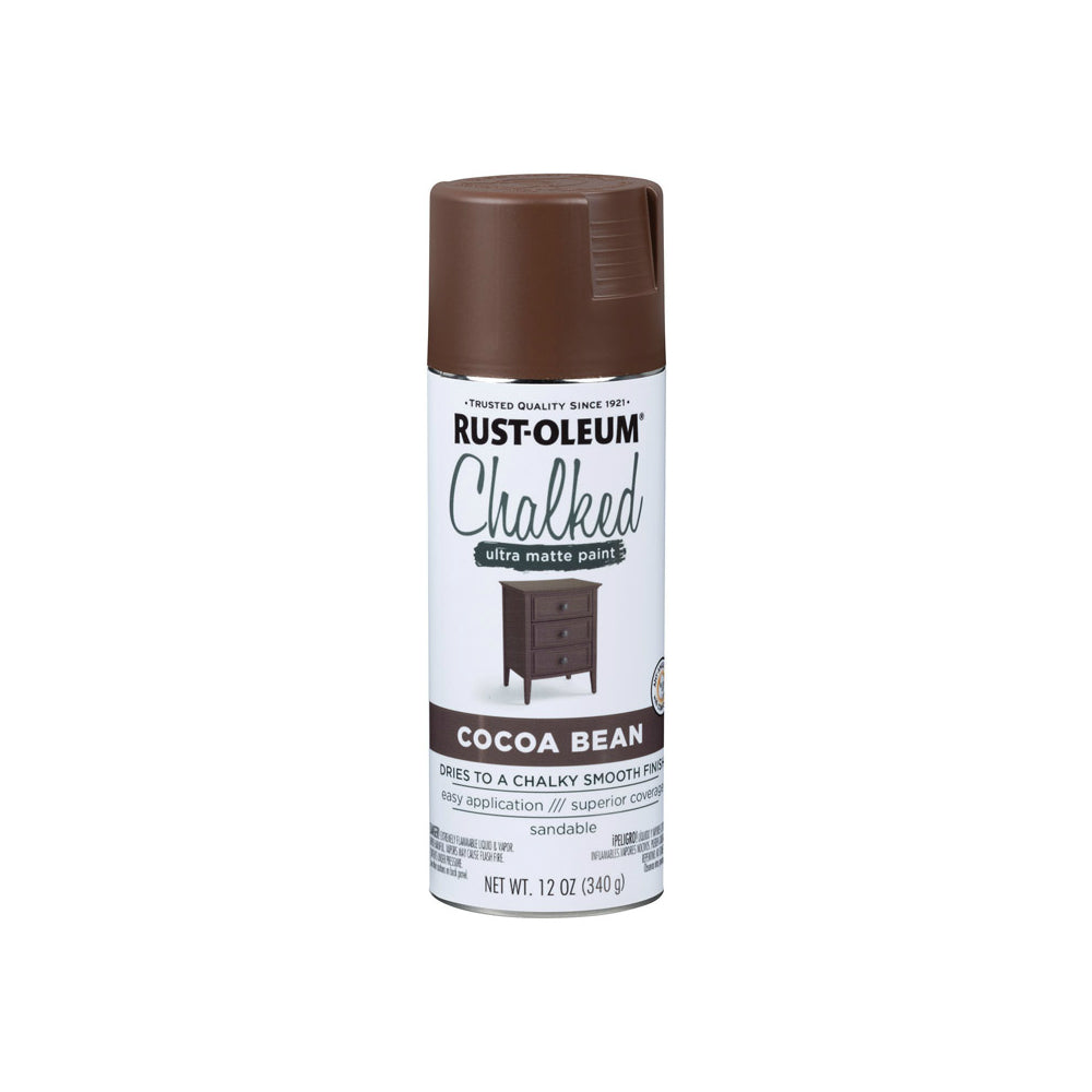 Rust-Oleum 329194 Chalked Ultra Matte Paint, Cocoa Bean, 12 oz