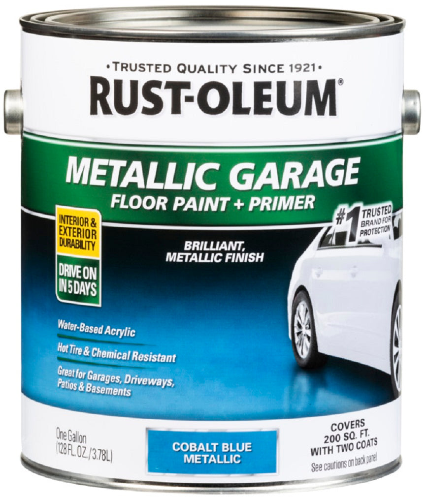 Rust-Oleum 349354 Concrete and Garage Floor Paint, Cobalt Blue, 1 Gallon