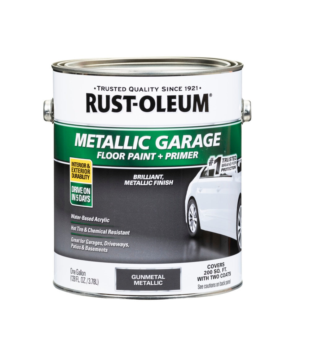Rust-Oleum 349353 Concrete and Garage Metallic Floor Paint, 1 Gallon