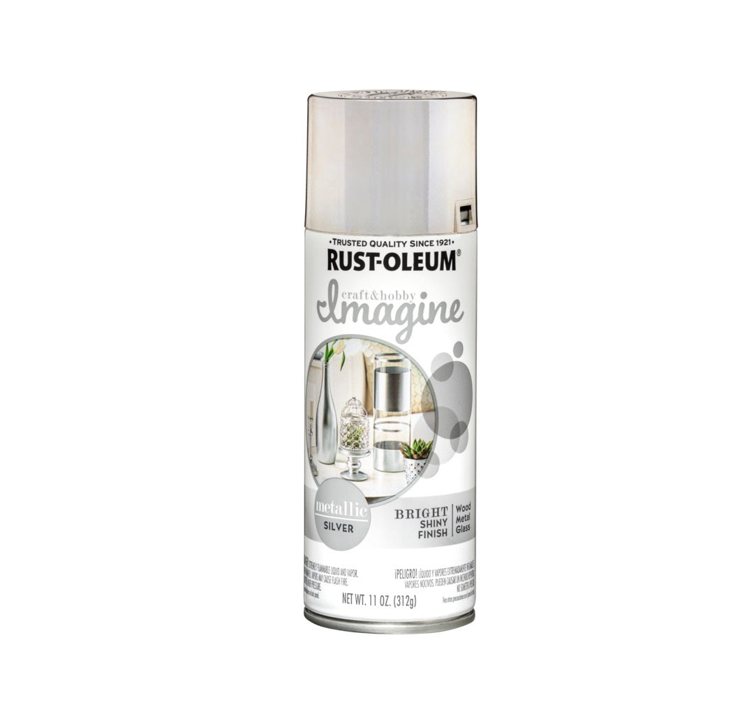 Rust-Oleum 355101 Craft & Hobby Imagine Metallic Spray Paint, Silver, 11 Oz