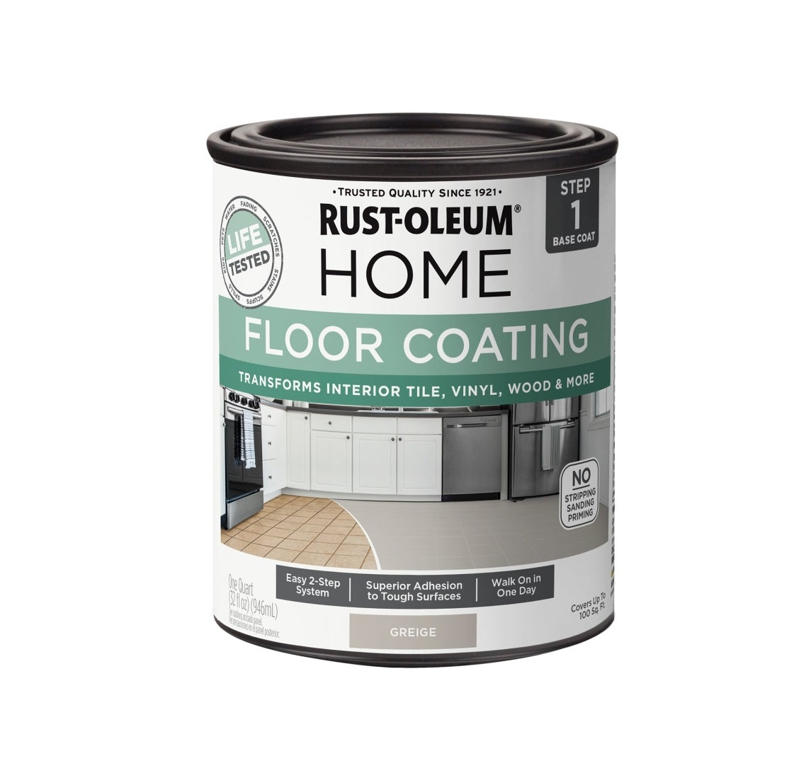 Rust-Oleum 365932 Premix Base Floor Coating, Greige, 1 Quart