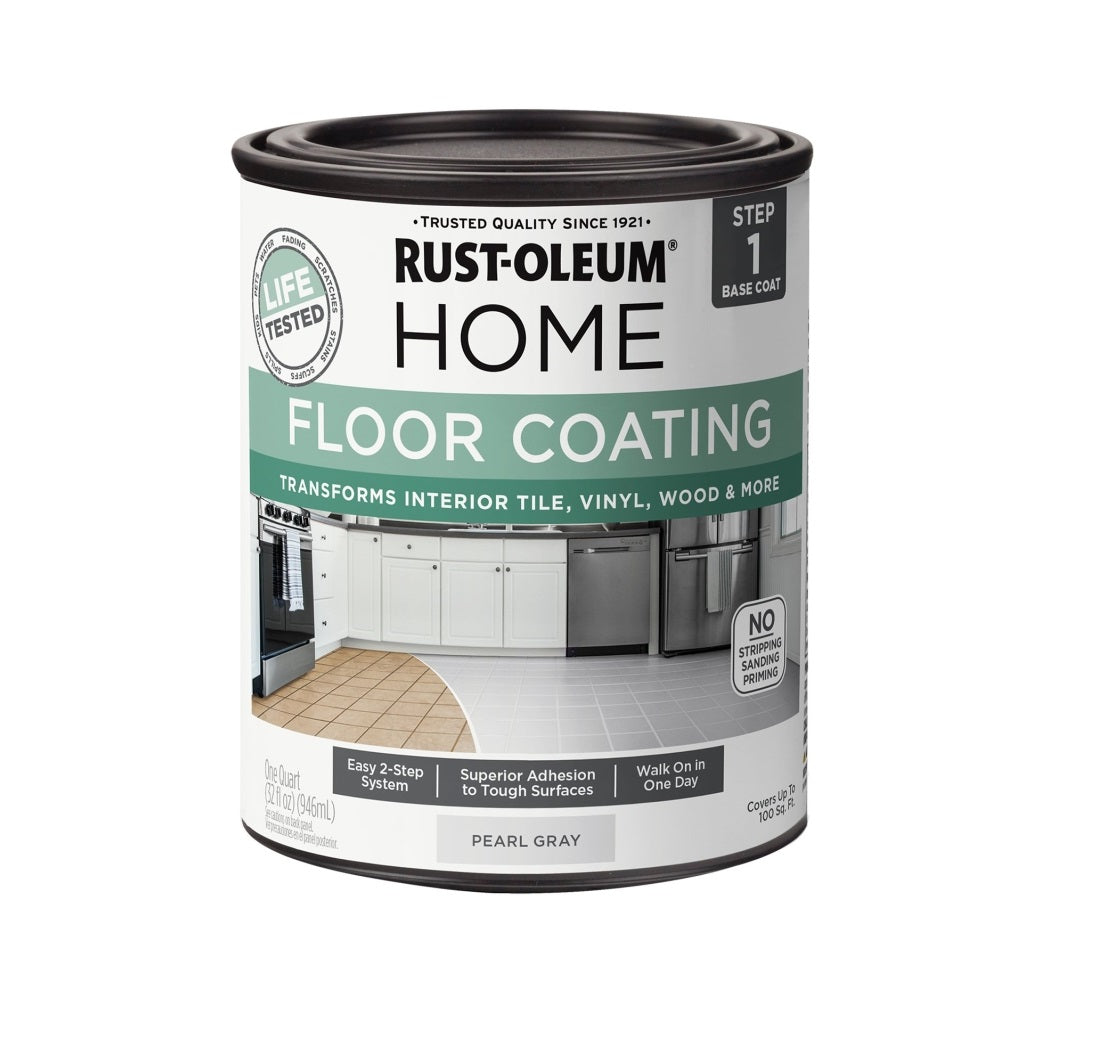 Rust-Oleum 358874 Premix Base Floor Coating, Pearl Gray, 1 Quart