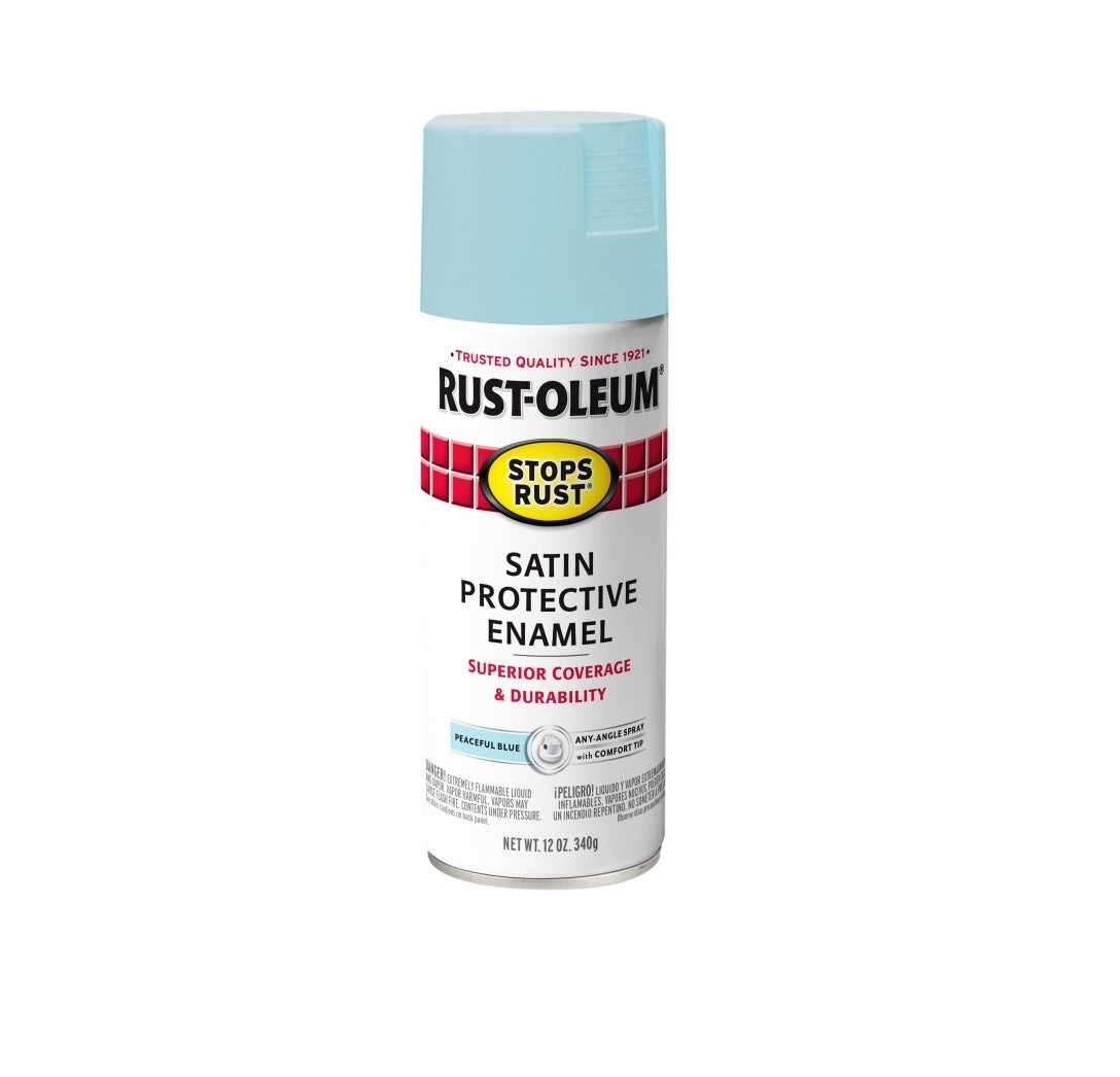 Rust-Oleum 365145 Stops Rust Protective Enamel Paint, Peaceful Blue, 12 Oz