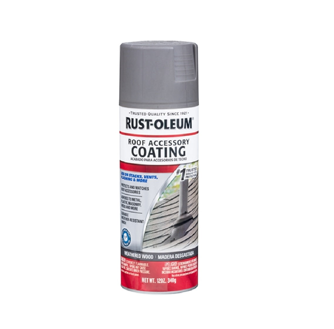 Rust Oleum 285217 Roof Accessory Spray Paint, Weathered Wood, 12 oz.