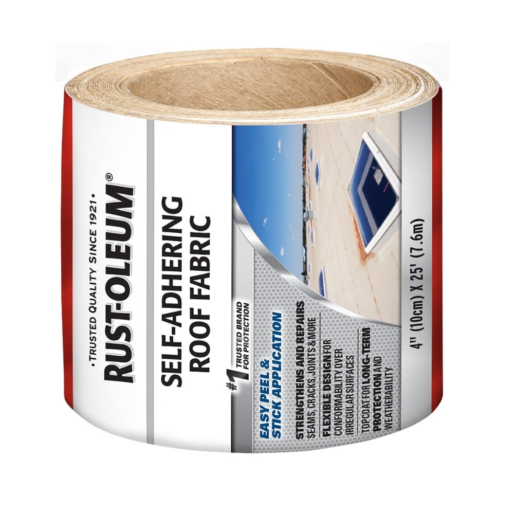 Rust-Oleum 345651 Self-Adhering Roof Fabric, 4 Inch x 25 Feet