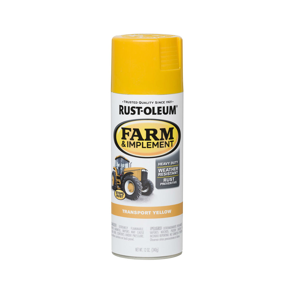 Rust-Oleum 280145 Specialty Farm & Implement Rust Prevention Spray Paint, Transport Yellow, 12 Oz