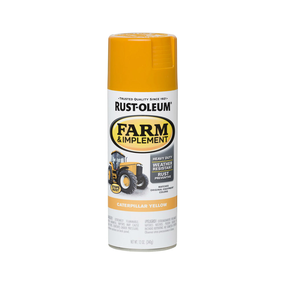 Rust-Oleum 280140 Specialty Farm & Implement Rust Prevention Spray Paint, Caterpillar Yellow, 12 Oz