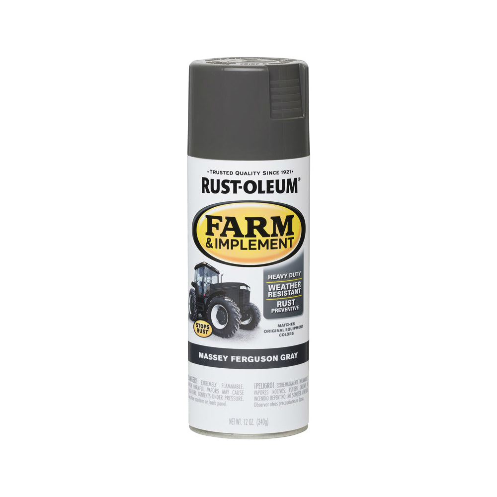 Rust-Oleum 280133 Specialty Farm & Implement Rust Prevention Spray Paint, Massey Ferguson Gray, 12 Oz