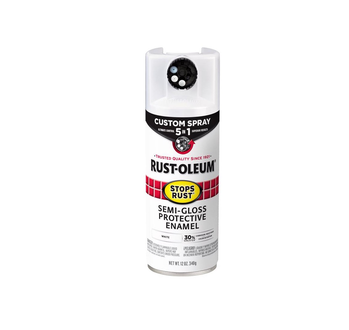 Rust-Oleum 376910 Stops Rust Semi-Gloss Protective Enamel Spray, White, 12 oz