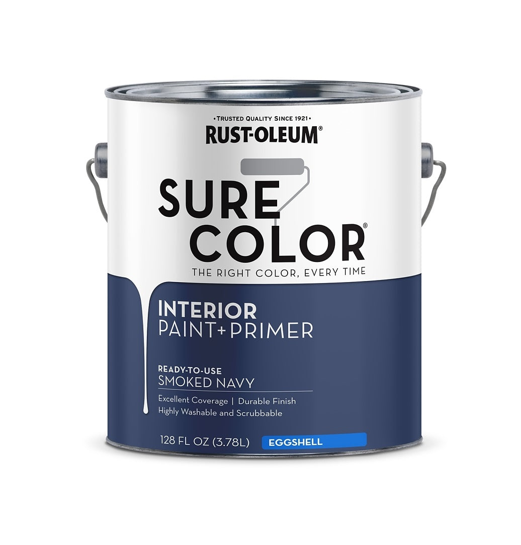 Rust-Oleum 380226 Sure Color Series Interior Paint + Primer, Smoked Navy, 1 Gallon