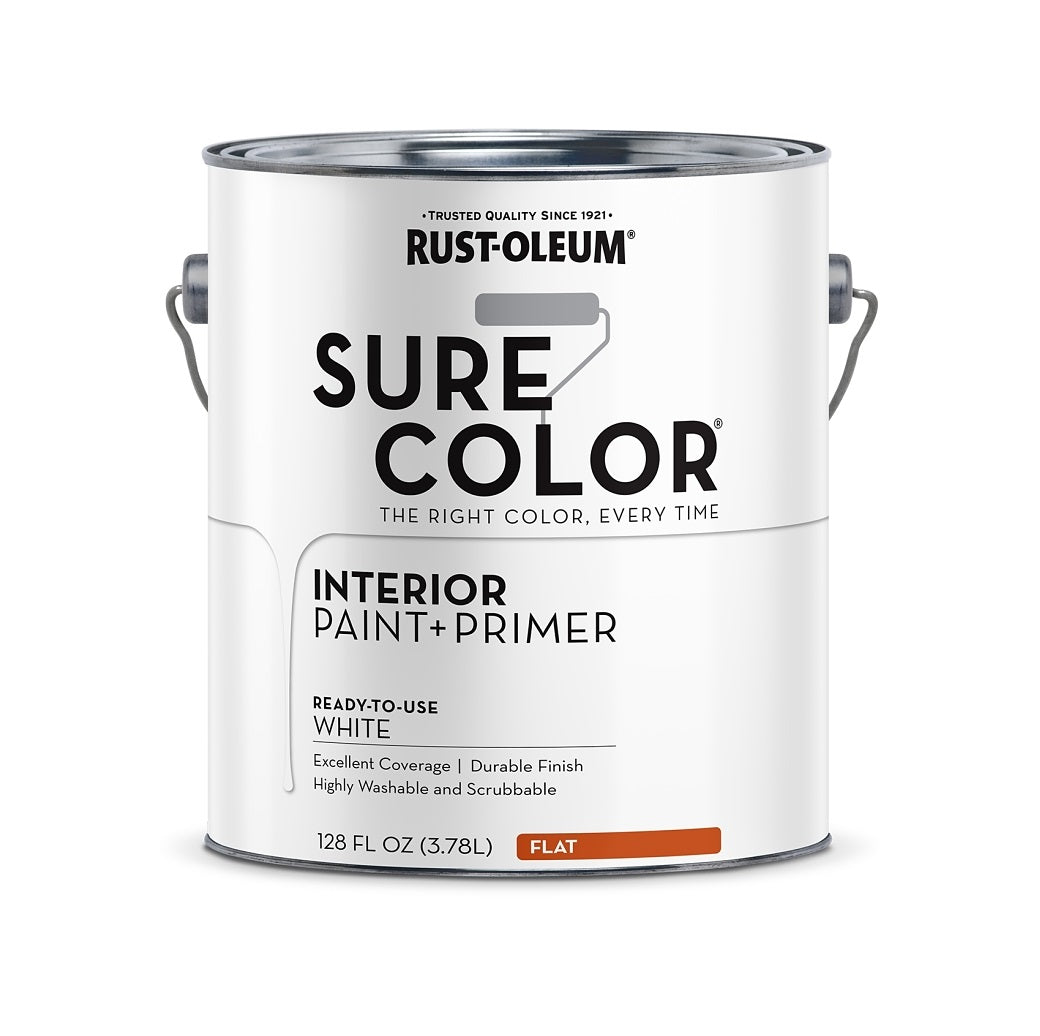 Rust-Oleum 380215 Sure Color Series Interior Paint + Primer, White, 1 Gallon