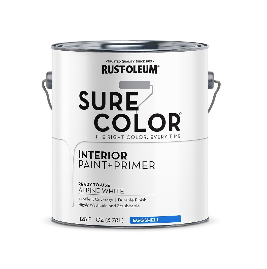 Rust-Oleum 380219 Sure Color Series Interior Paint + Primer, Alpine White, 1 Gallon