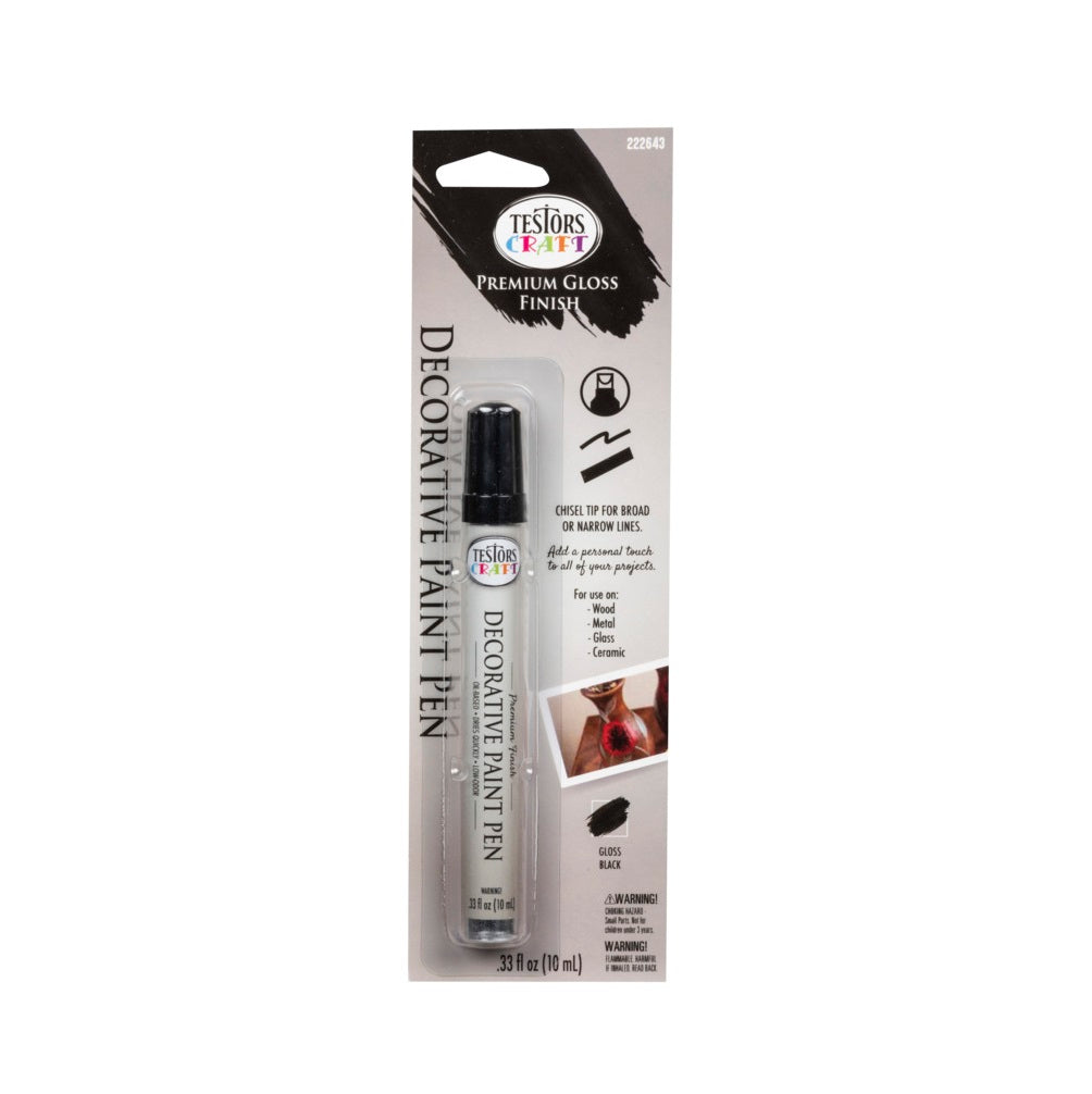 Rust-Oleum 222643 Testors Craft Enamel Paint Pen, Black