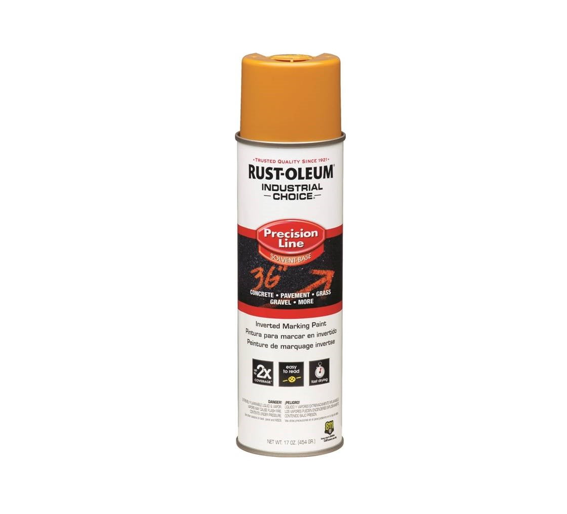 Rust-Oleum 203024V Industrial Choice Inverted Marking Paint, Yellow, 17 Oz