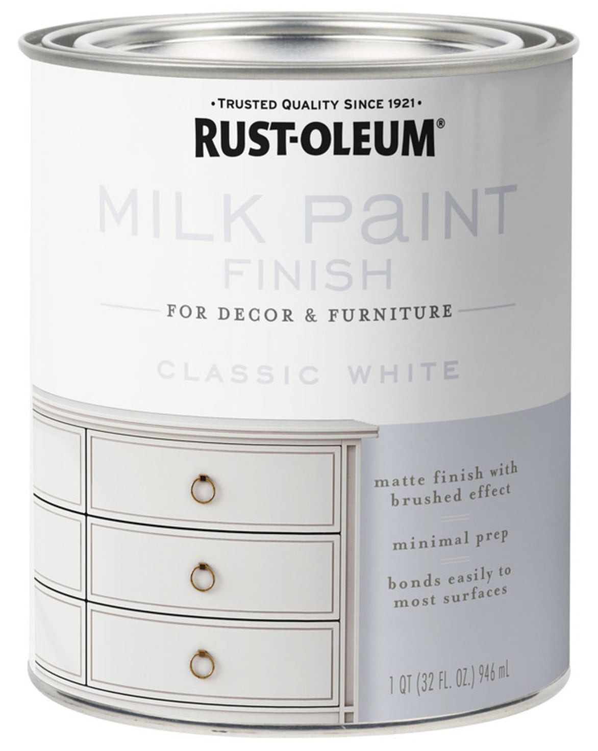 Rust-Oleum 331049 Water-Based Acrylic Milk Paint, 1 Quart