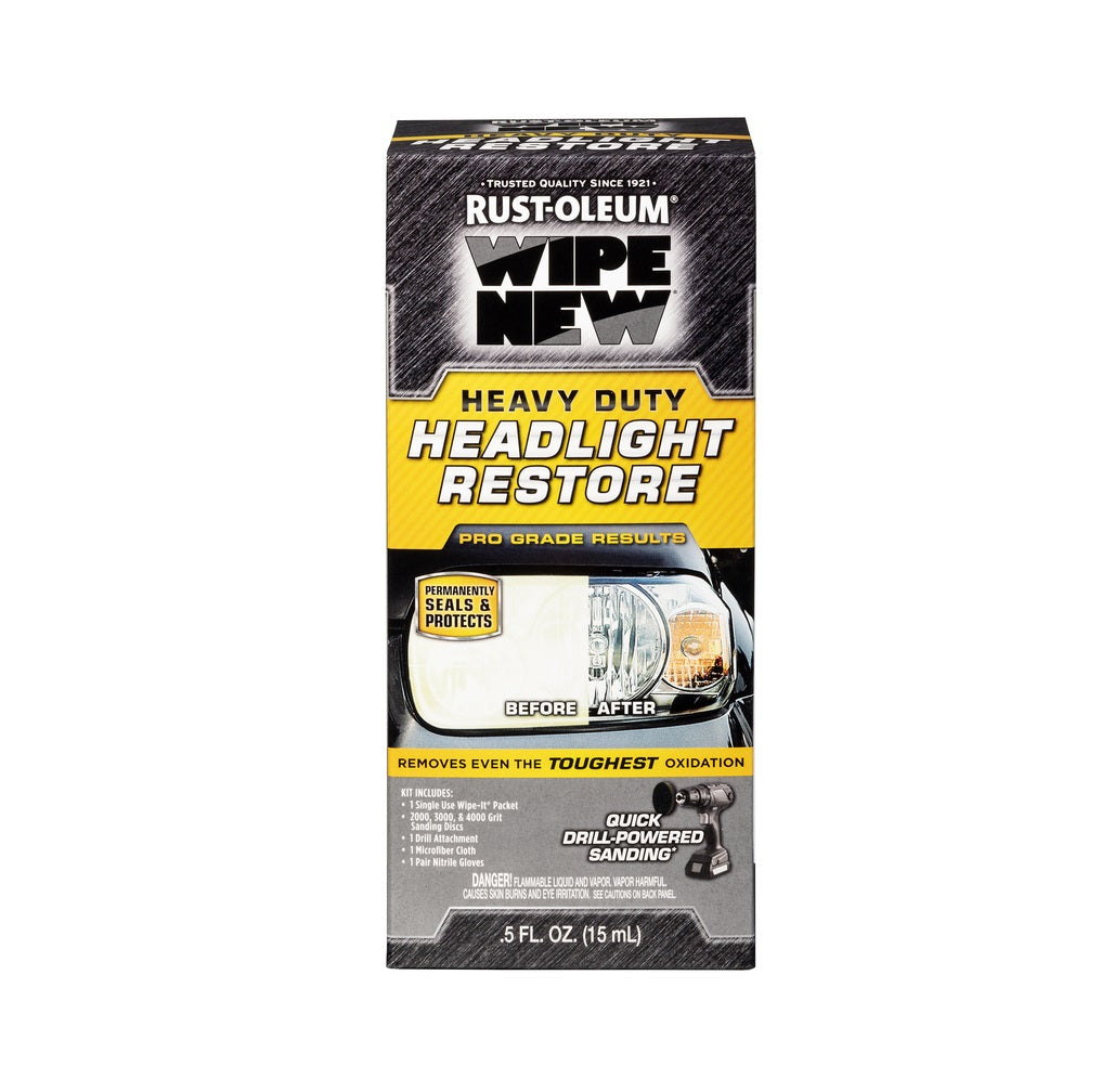 Rust-Oleum 327489 Wipe New Headlight Restore Wipes Kit, 0.5 fl. oz