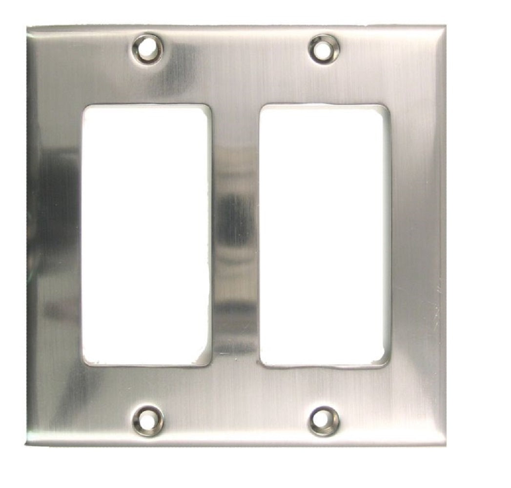 Rusticware 787SN Double Rocker Switch Plate, Satin Nickel