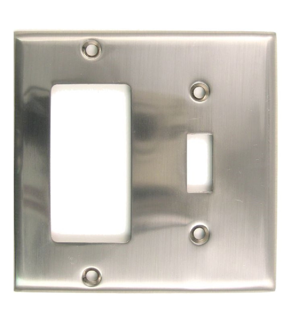 Rusticware 788SN Double Rocker and Toggle Switch Plate, Satin Nickel