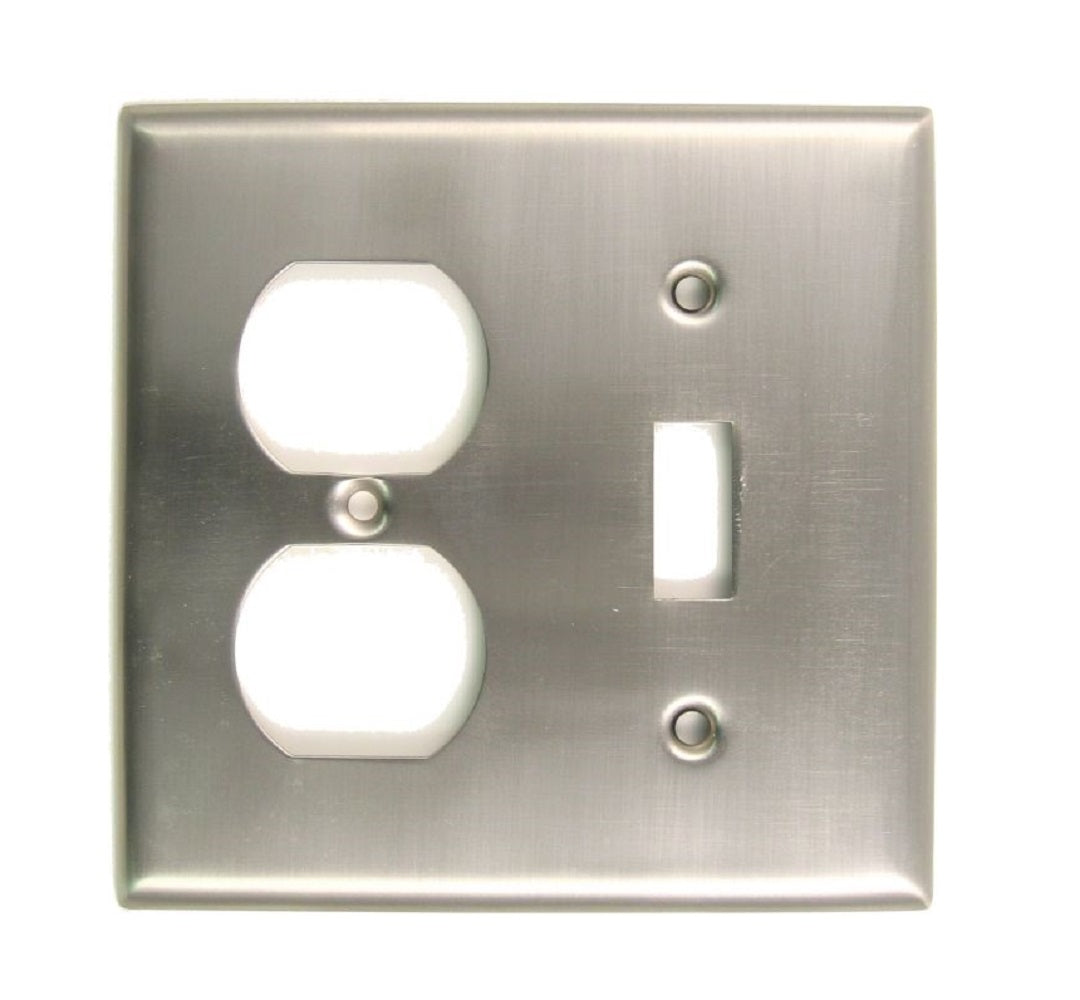 Rusticware 791SN Double Toggle and Outlet Switch Plate, Satin Nickel