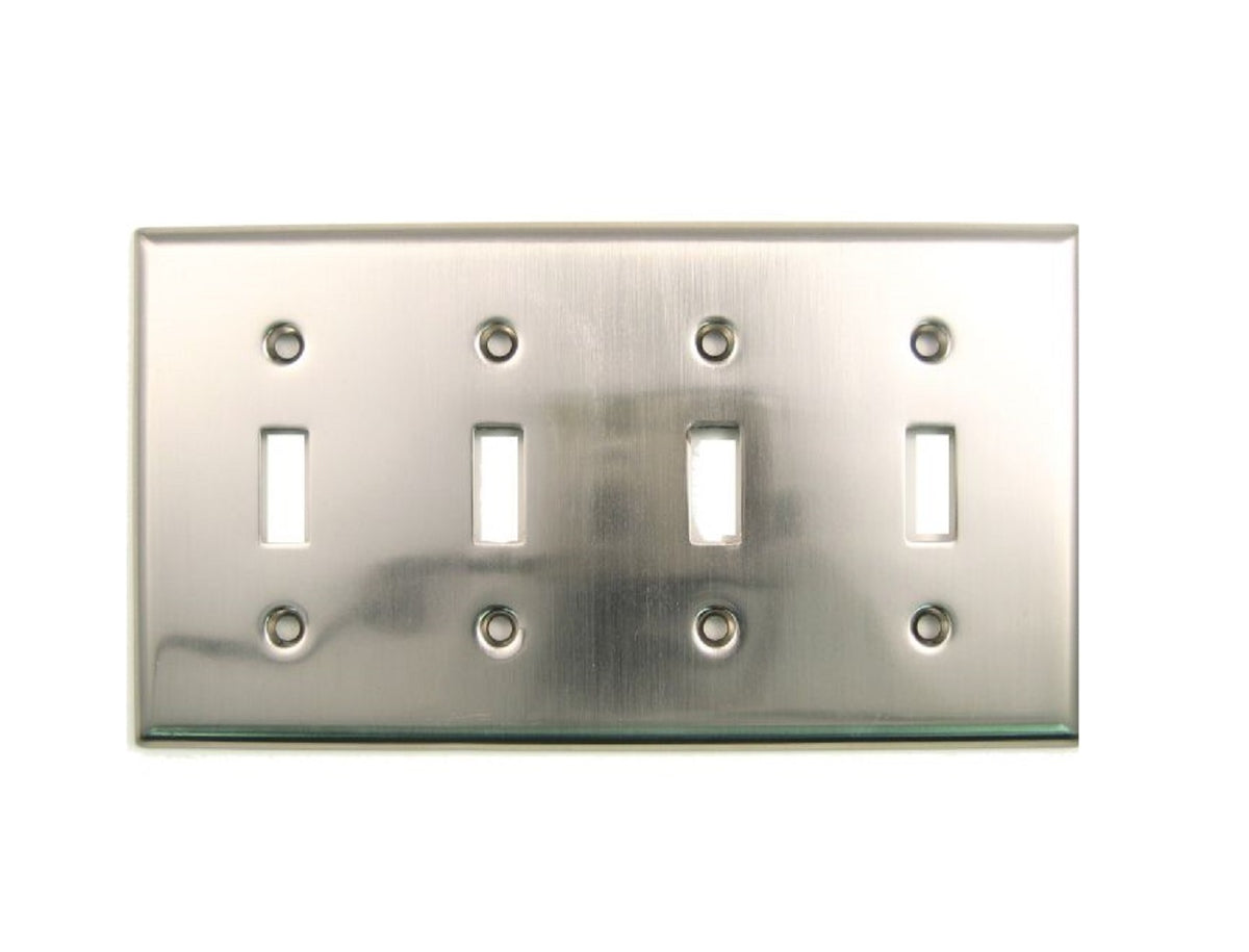 Rusticware 790SN Quadruple Toggle Switch Plate, Satin Nickel