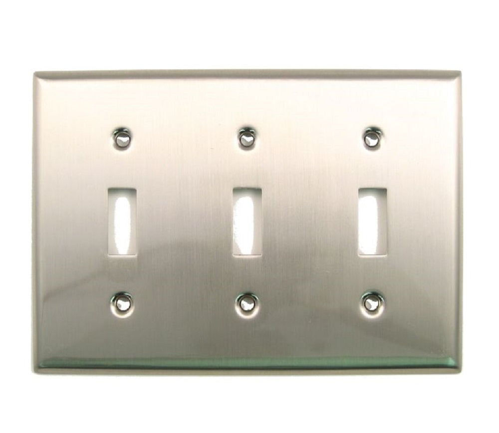 Rusticware 789SN Triple Toggle Switch Plate, Satin Nickel