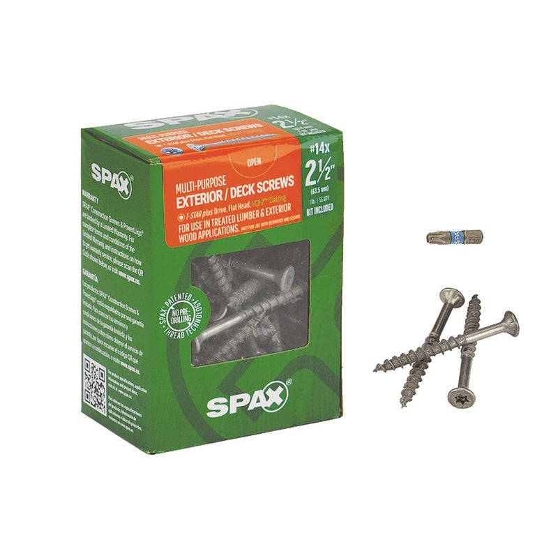 SPAX 4191670600604 Star Multi-Purpose Screws, #14 x 2-1/2 in