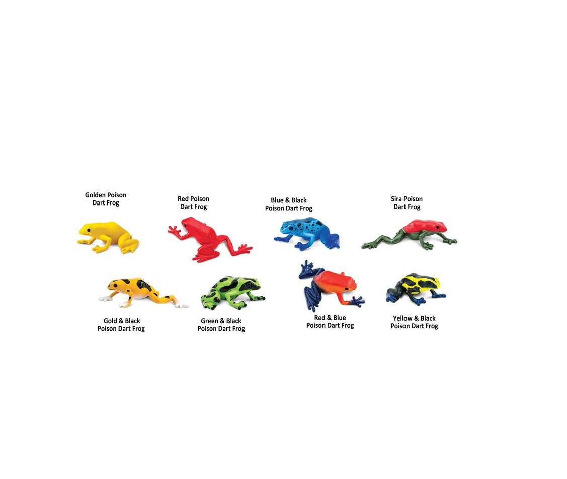 Safari Ltd 100121 Toobs Poison Dart Frogs Toy, Plastic, Assorted