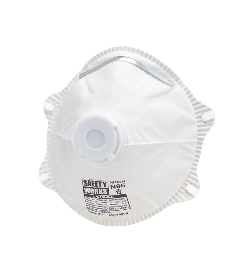 Safety Works 10102483 N95 Disposable Respirator, White