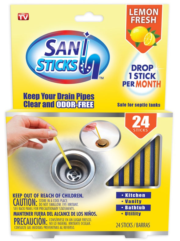 Sani Sticks 40671 Drain Cleaner and Sanitizer Stick, Lemon