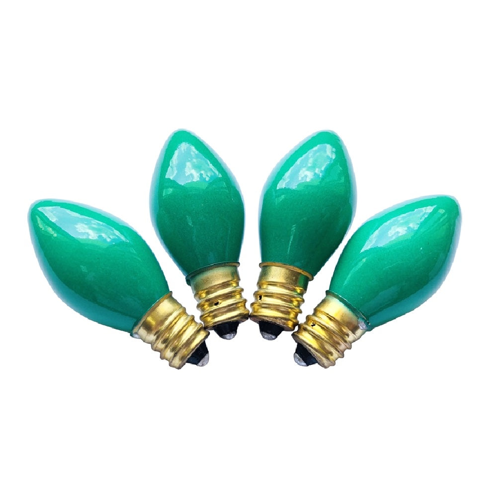Santas Forest 16260 C7 Candelabra Base Replacement Bulb, Ceramic Green