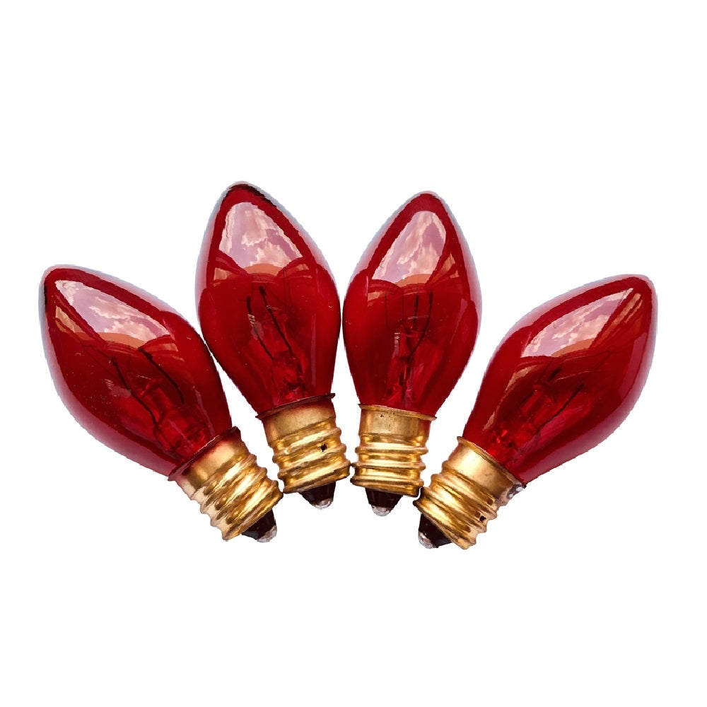 Santas Forest 19112 C7 Replacement Christmas Bulb, Transparent Red
