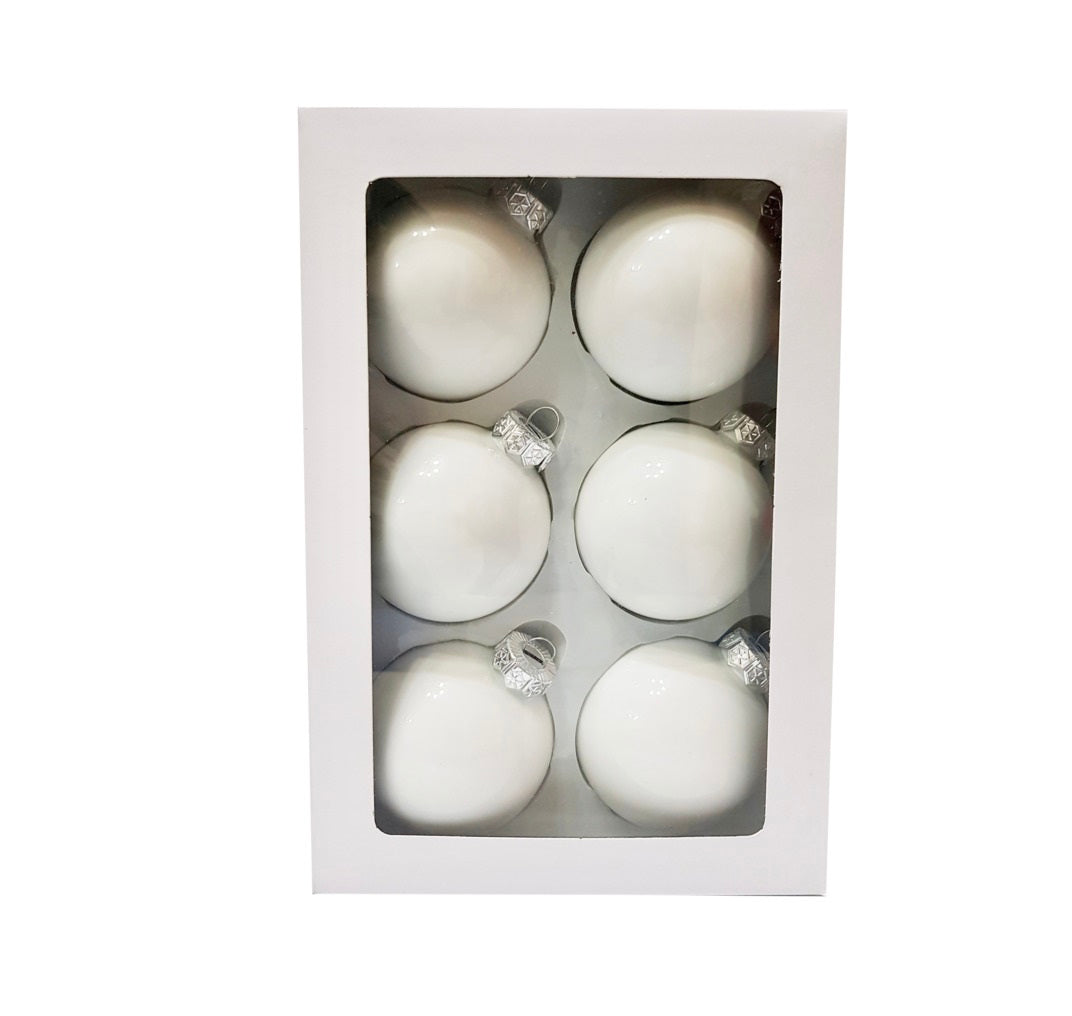 Santas Forest 99511 Christmas Ball Ornament, Shiny White, 66Mm