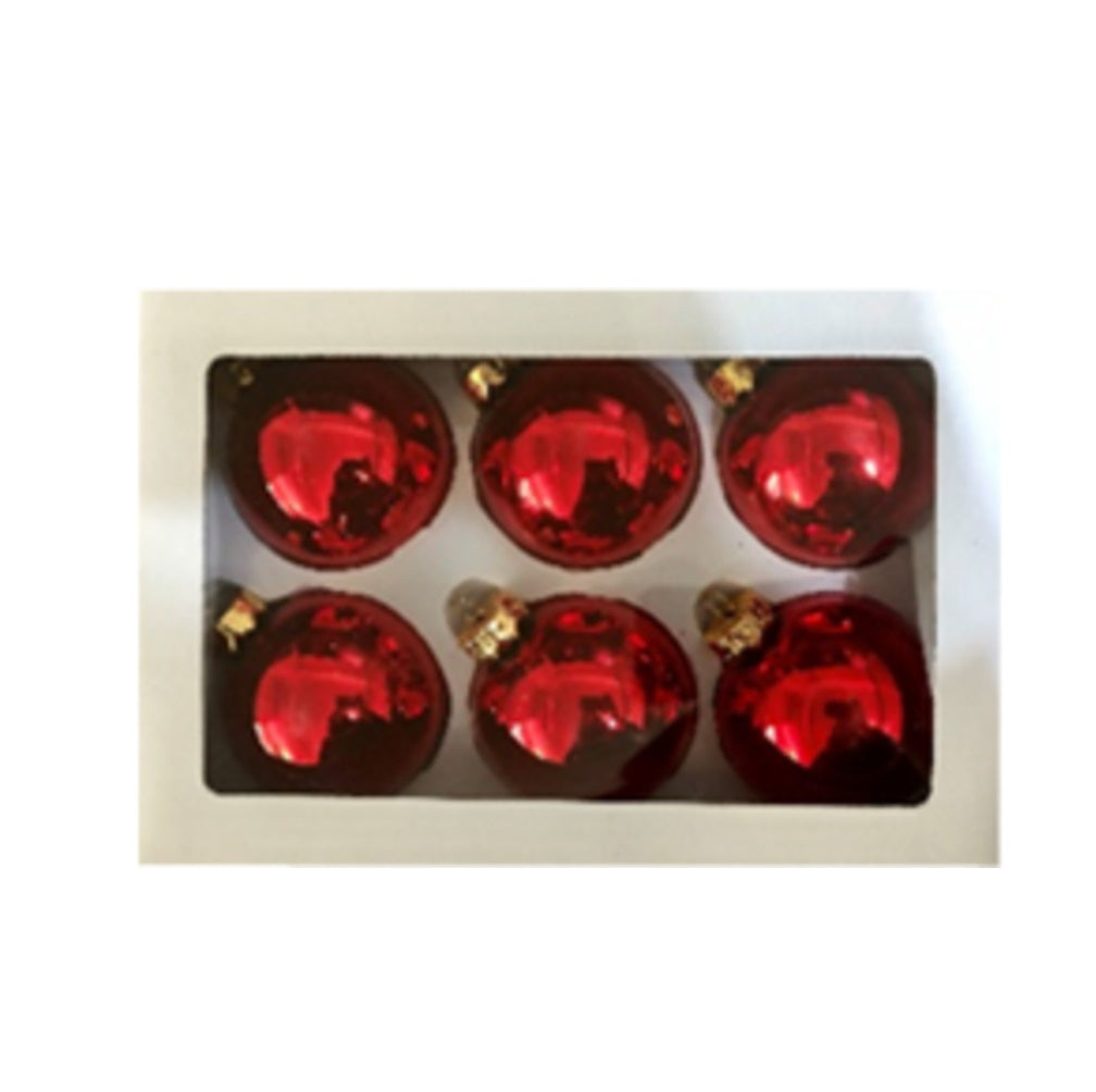 Santas Forest 99501 Christmas Ball Ornament, Shiny Red, 66Mm