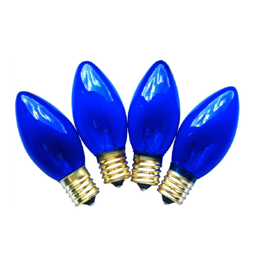 Santas Forest 19294 Christmas C9 Candelabra Base Replacement Bulb, Transparent Blue