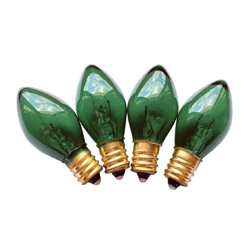 Santas Forest 19115 Christmas C7 Candelabra Base Replacement Bulb, Transparent Green