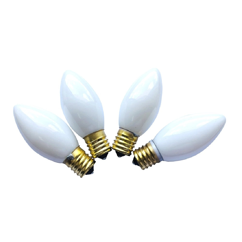 Santas Forest 16510 Christmas C9 Candelabra Base Replacement Bulb, Ceramic White