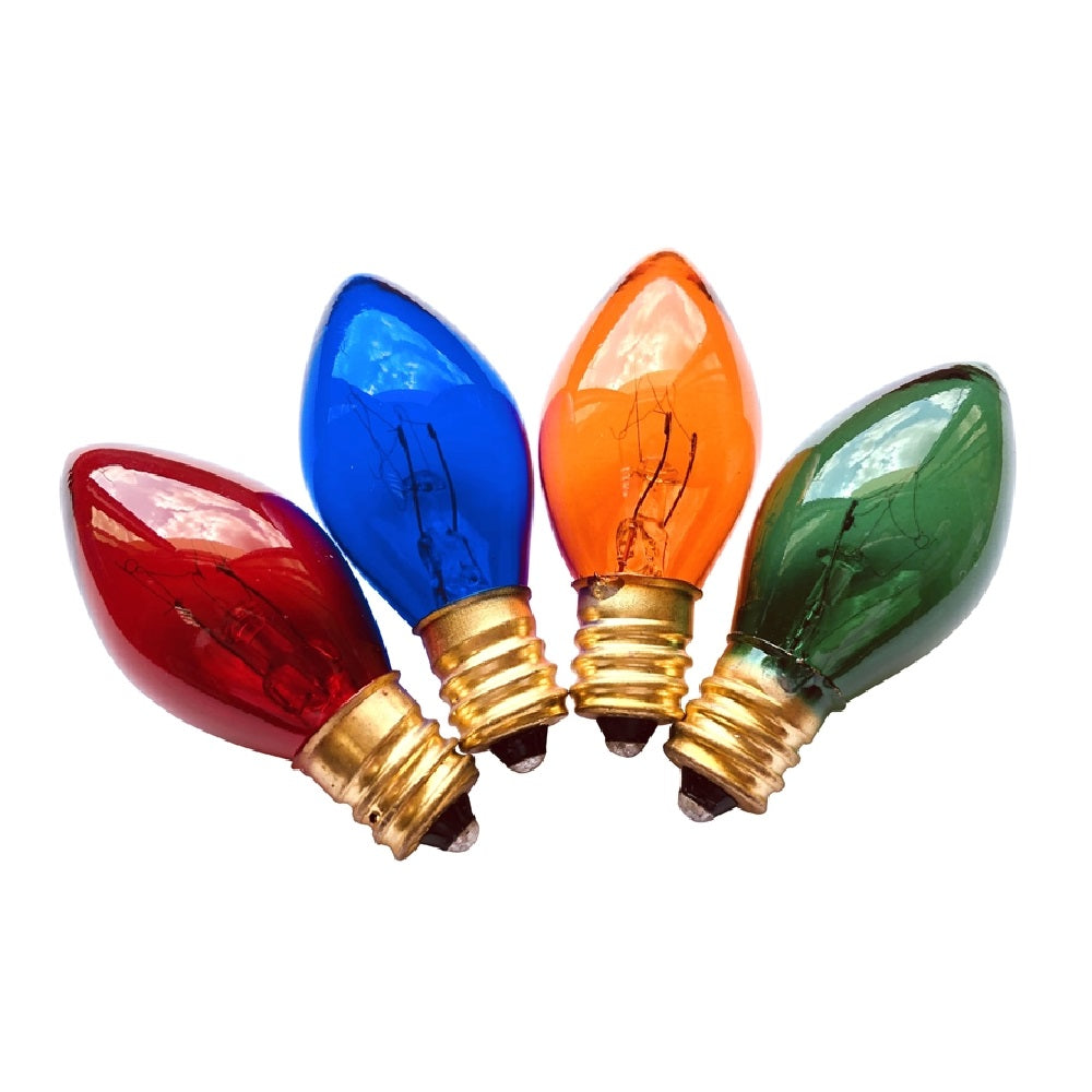 Santas Forest 19124 Christmas C7 Candelabra Base Replacement Bulb, Transparent Multi Color