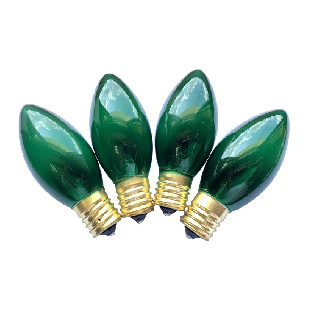 Santas Forest 19295 Christmas C9 Candelabra Base Replacement Bulb, Transparent Green