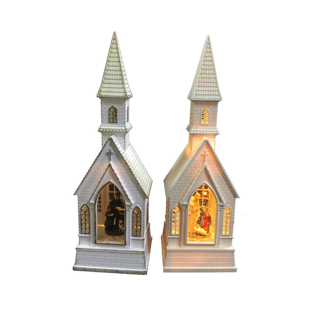 Santas Forest 21509 Christmas Church, White