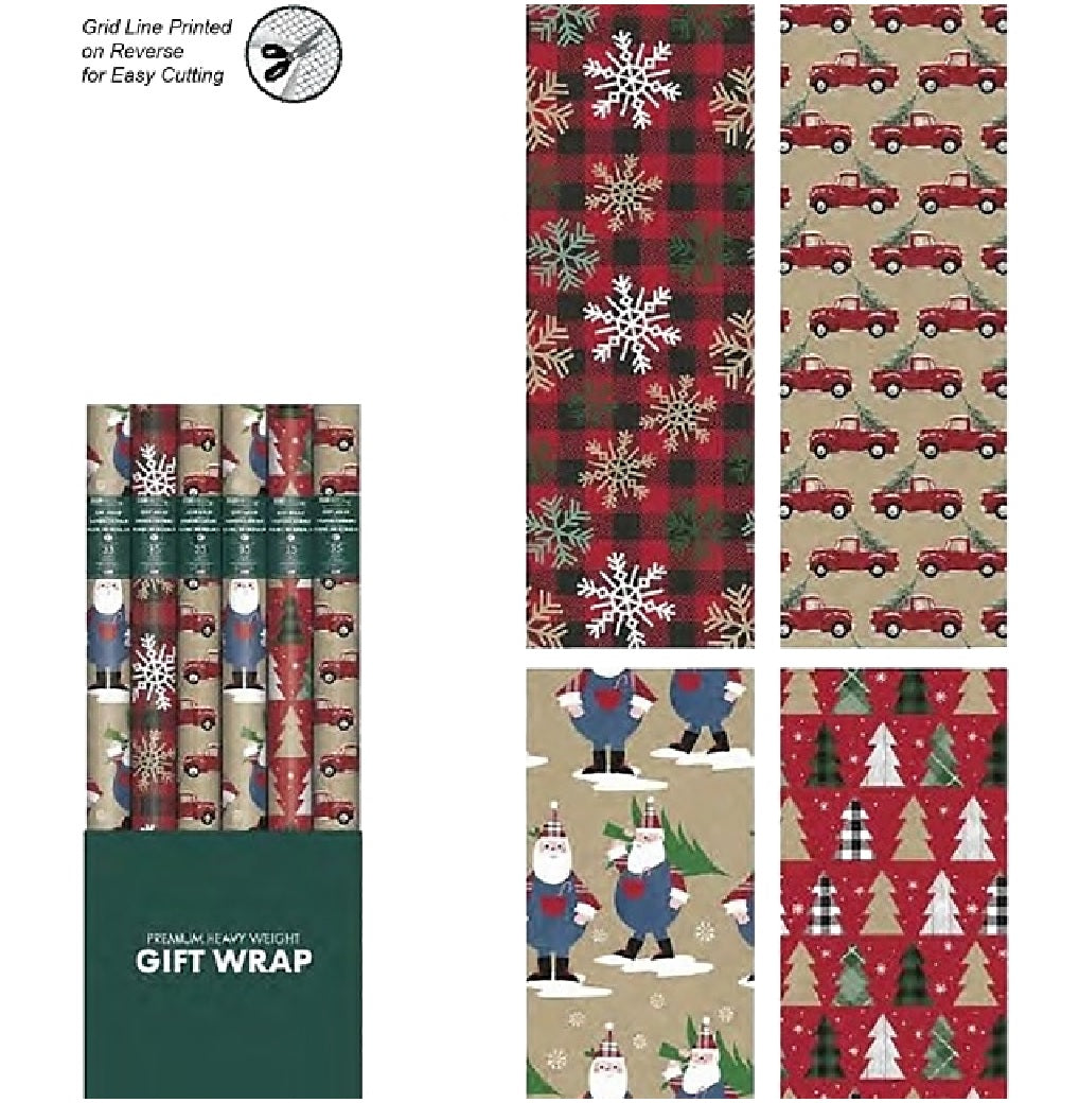 Santas Forest 68731 Christmas Gift Wrap Paper, Multi-Color