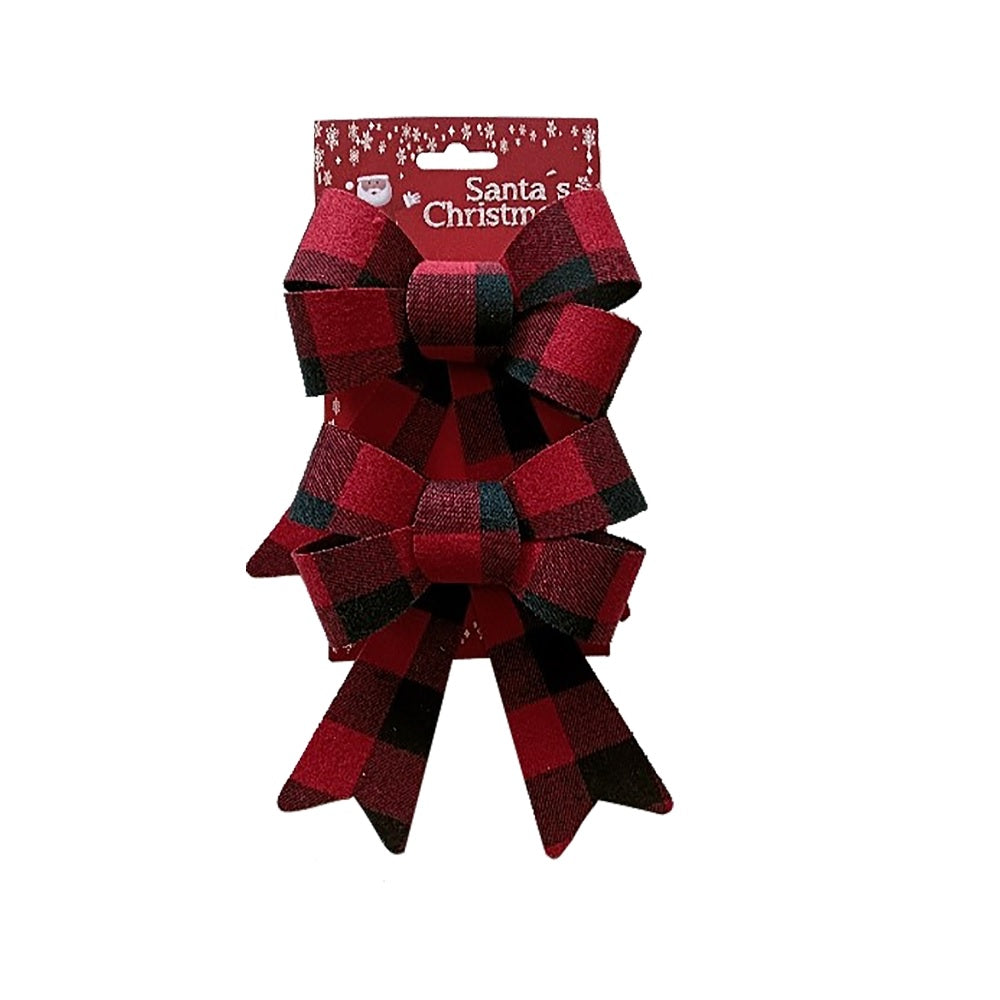 Santas Forest 68702 Christmas Plain Buffalo Bow, Red Plaid