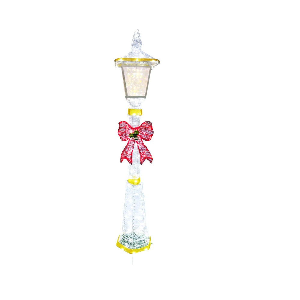 Santas Forest 62533 Christmas Post Lamp, White