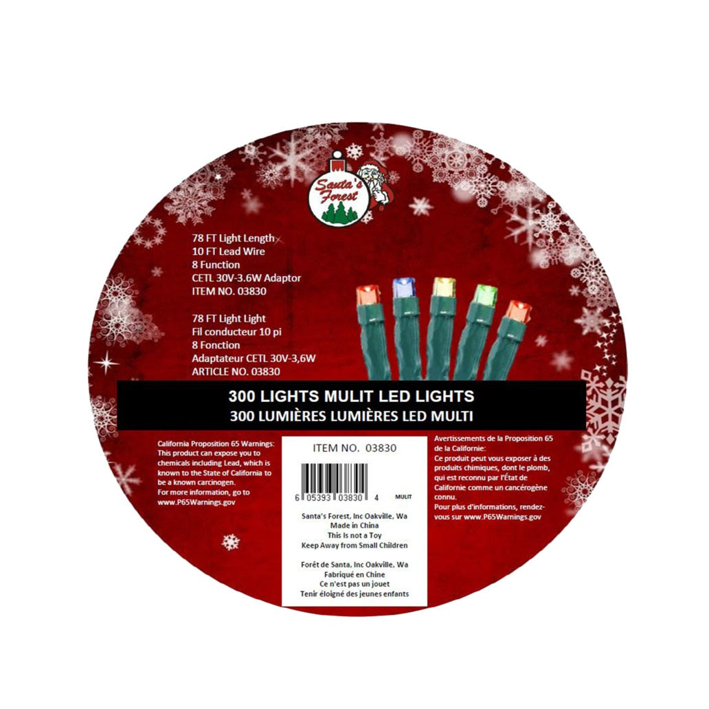 Santas Forest 03830 8 Function Rice Light, 78 Ft