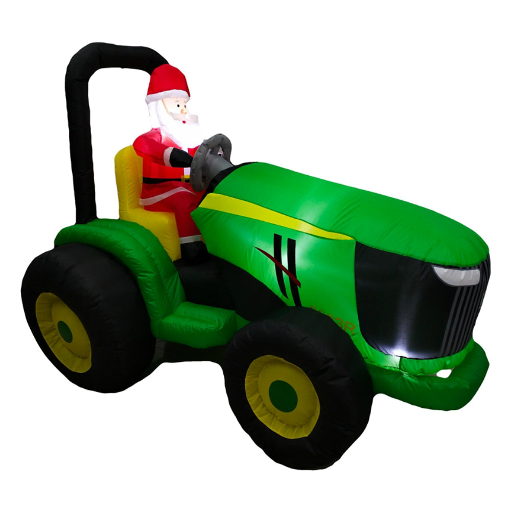 Santas Forest 90411 Christmas Santa Inflatable Riding Tractor, 6 Ft