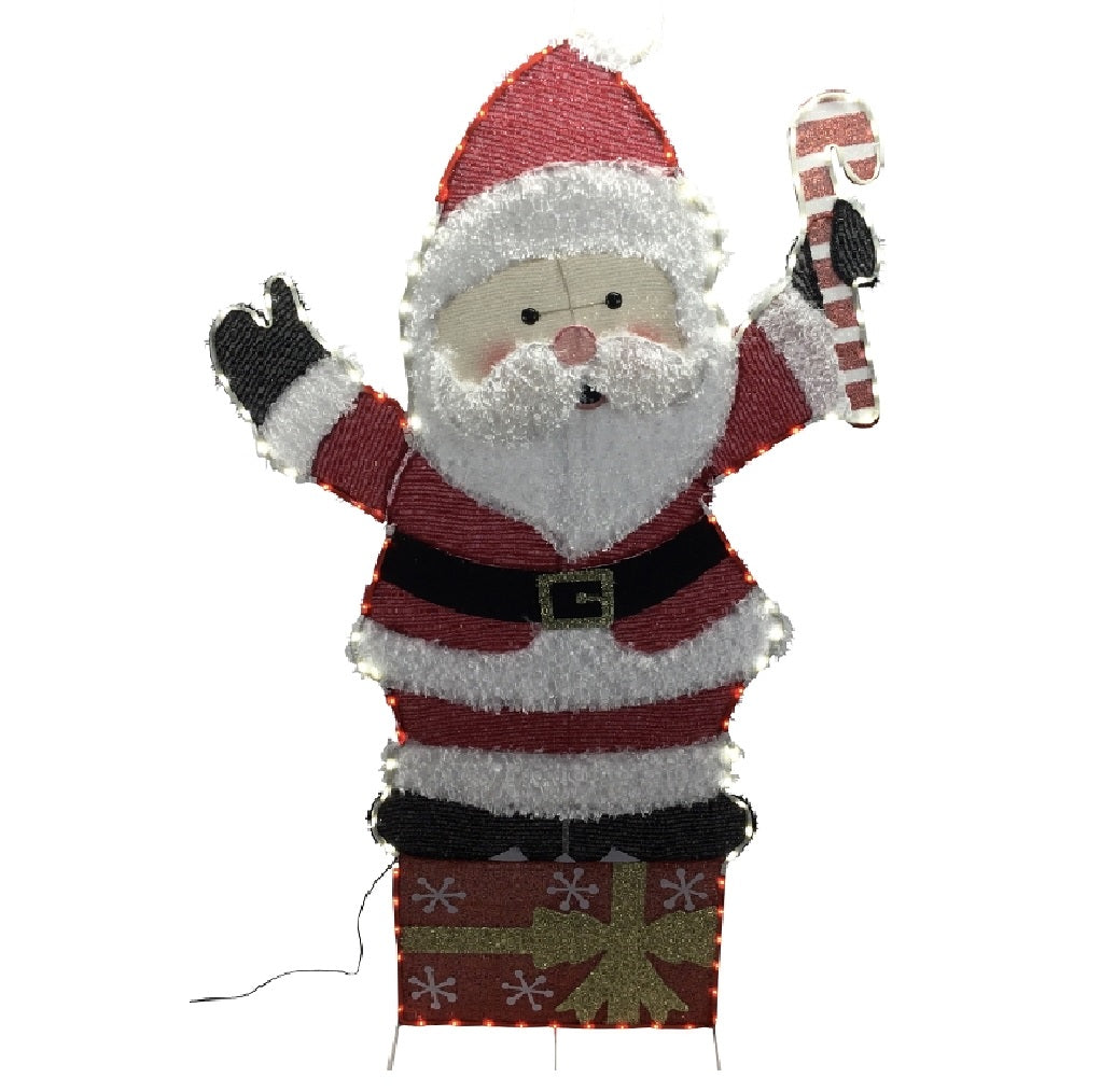 Santas Forest 72703 Prelit 3D Santa, Velvet, 67 Inch