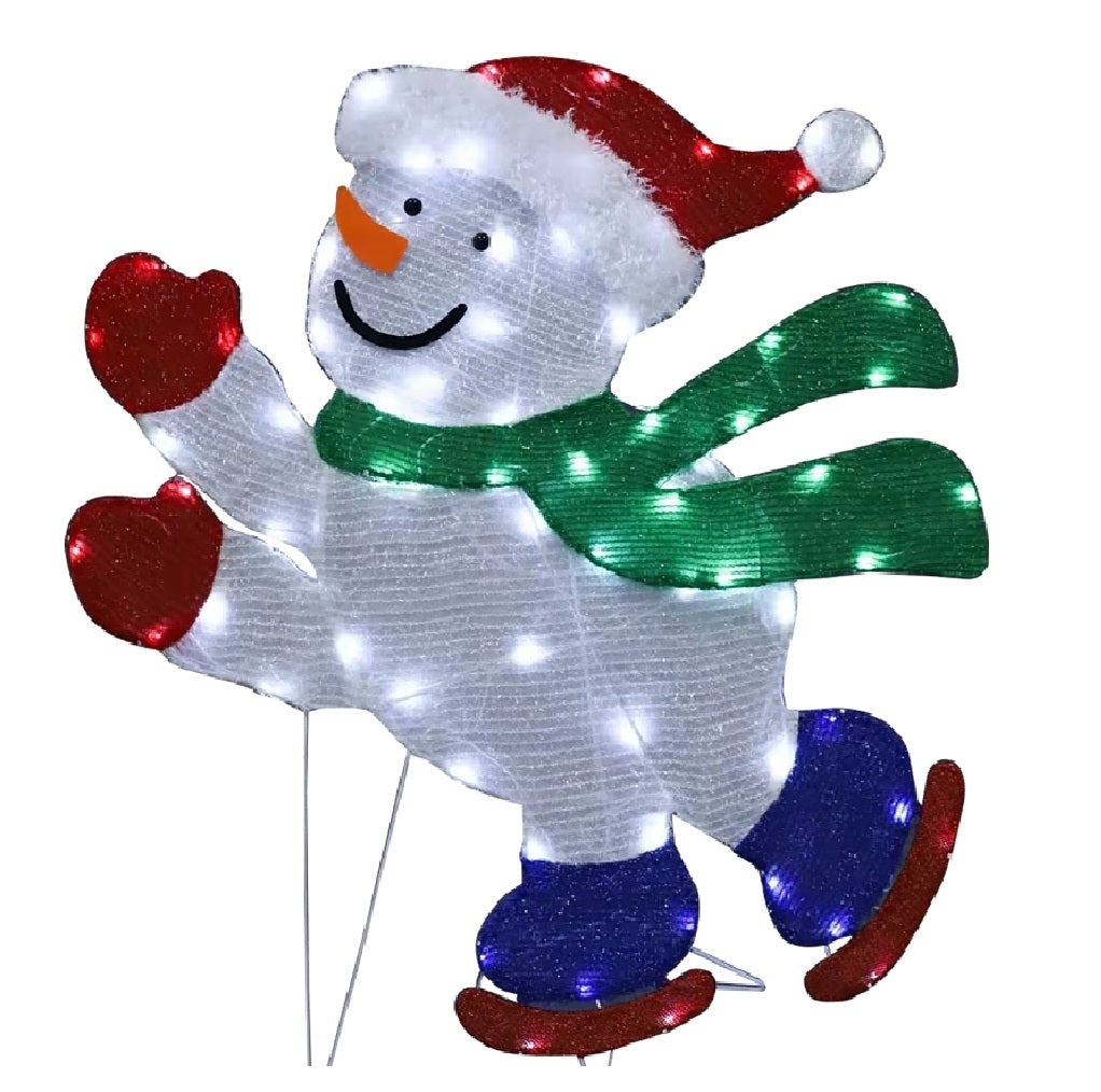 Santas Forest 58703 Prelit 2D Skating Snowman, 36 Inch