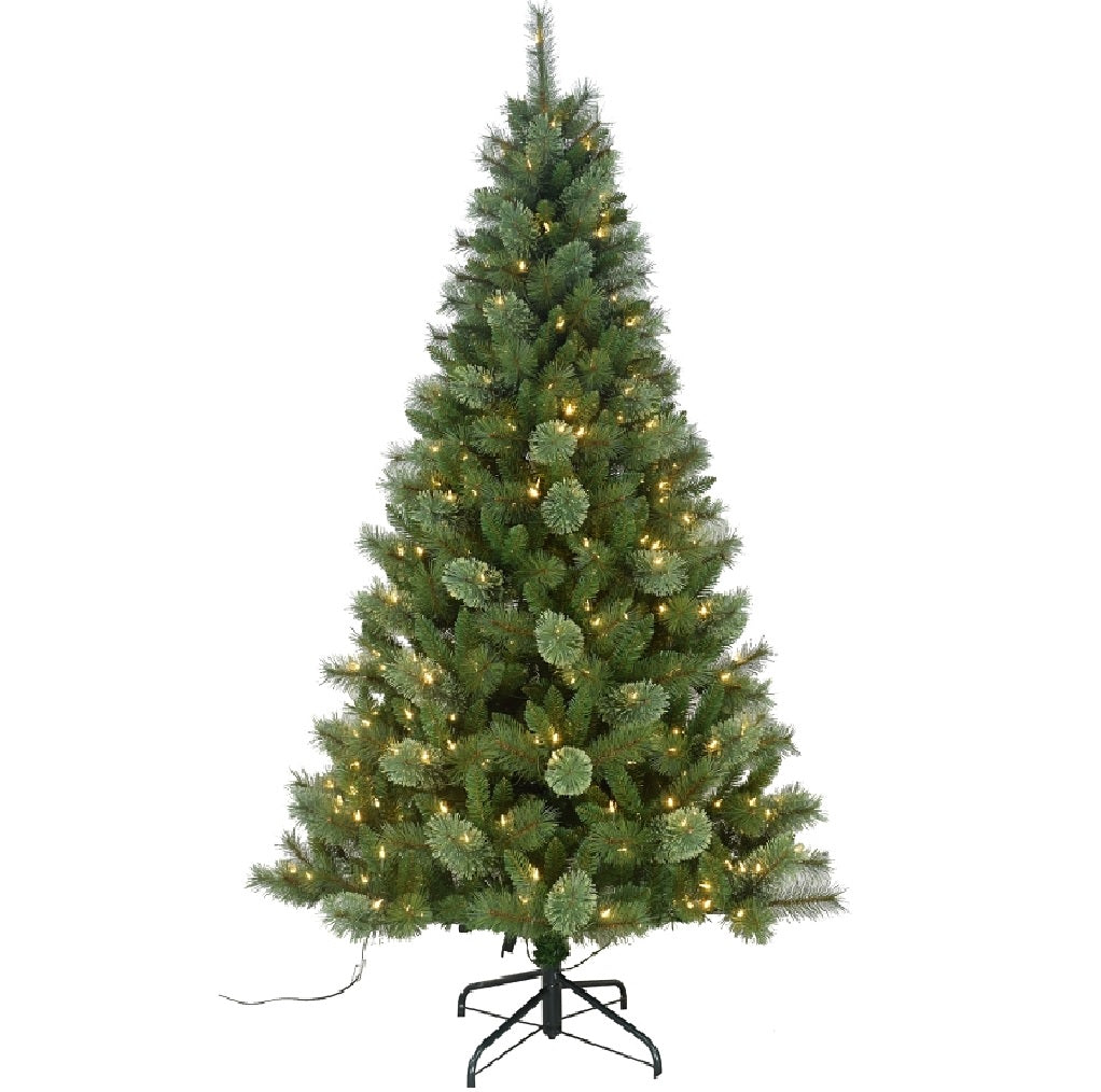 Santas Forest 29770 Prelit Lodgepole Pine Tree, 7 feet